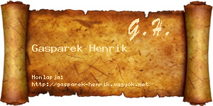 Gasparek Henrik névjegykártya